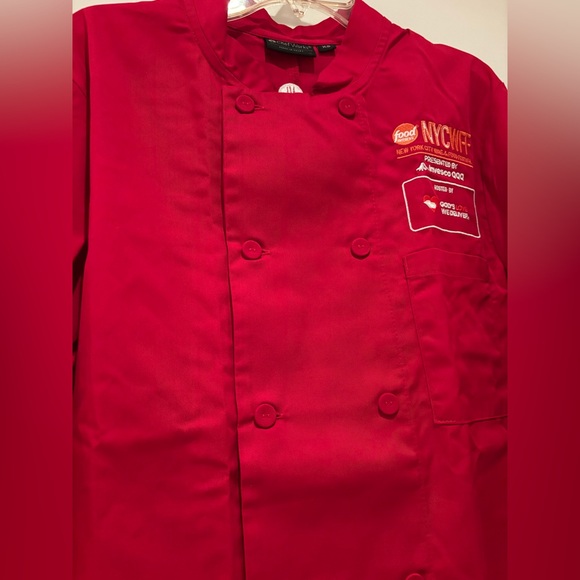NWT Chef’s Double Breasted Jacket in Red, XS from NYCWFF Food Network Event - Picture 5 of 7